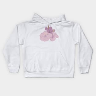 Purple hibiscus flowers Kids Hoodie